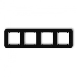 MINI Ramka uniwersalna poczwórna zaokrąglona z tworzywa czarny mat 12MRTZ-4