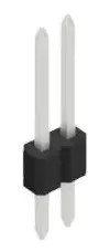 Pin header, 2 pole, pitch 1.27 mm, straight, black, 10060079