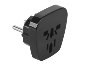 Adapter zasilania 230V wtyk PL na gniazdo UK/USA czarny