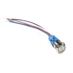 Metal Pushbutton with Wires - Momentary (16mm, White)