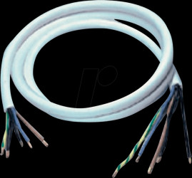 45506 Cooker connection cable H05VV-F, 5 x 2.5 mm, 3.0 m, white