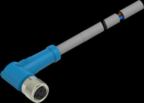 Sensor actuator cable, M8-cable socket, angled to open end, 3 pole, 0.5 m, PUR, gray, 3 A, T4051420003-001