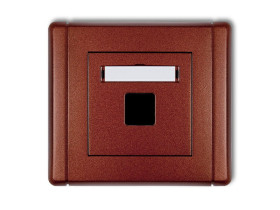 FLEXI Gniazdo multimedialne pojedyncze bez modułu (standard Keystone) brązowy metalik 9FGM-1P KARLIK