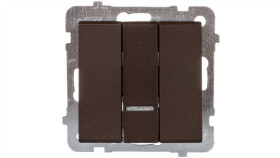 Sonata Łącznik Potrójny Z Podświetleniem Czekoladowy Metalik Łp-13Rs/M/40