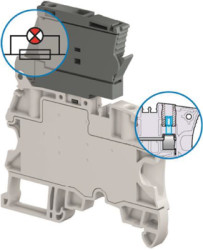 Screw terminal block, screw connection, 4.0 mm², 2 pole, 6.3 A, 6 kV, dark gray/gray, 1SNK506413R0000