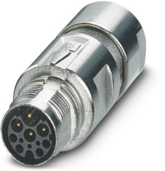 Plug, 9 pole, crimp connection, standard/ONECLICK quick locking system, straight, 1628937