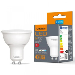 Żarówka LED GU10 5W 420lm 3000k Ciepła VIDEX
