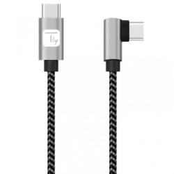 Kabel USB 2.0 USB-C na USB-C kątowy m/m 3A w oplocie ICOC MU2CC9-020-AL /2 m/