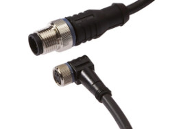 Złącze do samokonfekcjonowania M8 kątowe żeńskie M8 męskie proste 4-pinowe PUR 60V 4x0.34mm² IP67 VK150F81