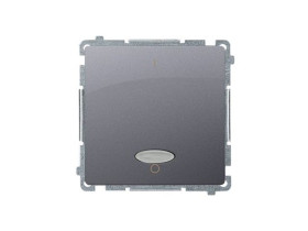 SIMON BASIC Wyłącznik 2-biegunowy z podświetleniem LED (moduł) szybkozłącza stal inox BMW2L.01/21 KONTAKT SIMON