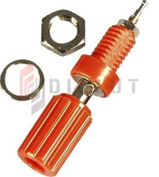 Gniazdo lab. 4mm z zaciskiem GL09-R 10A, czerwone SCI