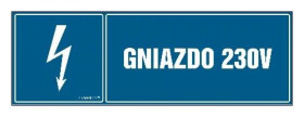 ZNAK - HH036 Gniazdo 230 V 20 x 6,7 cm PN - Płyta 1mm