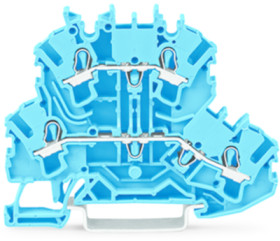 Feed-through/feed-through terminal block, spring-clamp connection, 0.25-4.0 mm², 2 pole, 24 A, 6 kV, blue, 2002-2204