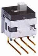 Slide switch, On-On, 2 pole, angled, 0.4 VA/28 V AC/DC, AS22AH