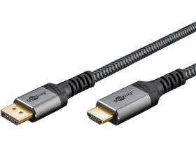 Kabel DisplayPort / HDMI 5m 2.0 4K@60Hz Sharkskin Grey