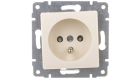 Vena Gniazdo Pojedyncze Z/U Z Przesłonami Krem 510334