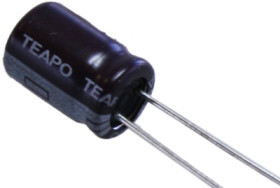 Electrolytic capacitor, 100 µF, 6.3 V (DC), ±20 %, radial, pitch 2.5 mm, Ø 6.3 mm, KSS107M6R3S1A5E07K