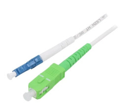 SCA-LCU/OS2-020WH Patch cord światłowodowy OS2 LC/UPC,SC/APC 2m LSZH biały