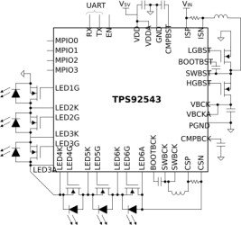 Automotive, 65V synchronous boost controller, 2A synchronous CC buck and bypass FET controller