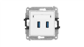 Icon Mechanizm Gniazda Podwójnego 2Xusb A-A 3.0 Biały Igusb-6