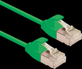 21443333 Cat.6a slim patch cable, U/FTP, green, 1m