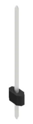 Pin header, 1 pole, pitch 1.27 mm, straight, black, 10060829