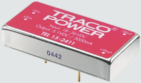 Przetwornica DC-DC, 15W, Uwe 36 → 75 V DC, Uwy 5V dc, Iwy 3A, TRACOPOWER