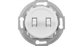 Łącznik Podwójny Schodowy Retro 10Ax-250V~, Zaciski Śrubowe, Biały