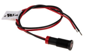 Lampka kontrolna do montażu panelowego 2V dc, czerwona 6mm LED Wyprowadzenia RS PRO