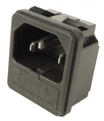 IEC C14 Male Socket - Fused - Latch Mounted