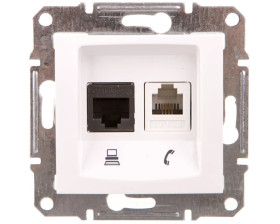 Sedna Gniazdo białe RJ11/RJ45 6 SDN5200121