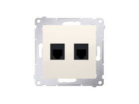 SIMON 54 Gniazdo telefoniczne podwójne 2xRJ12 kremowe DT2.01/41 KONTAKT SIMON