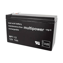 Multipower 142239 Mp7-12 Agm Battery Vrla 12V 7Ah Maintenance-Free 4.8mm Termi
