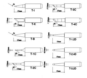 Zestaw 10 grotów groty stacji lutowniczych Yihua