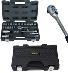 Zestaw Kluczy Nasadowych z Grzechotką Klucze Nasadowe Nasadki 6- 24 mm