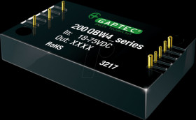 200QBW4_4824S2.25 DC/DC converter, 200 W, 24 V, Q-Brick, 61.8 x 40.2 x 12.7 mm