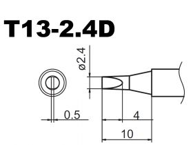 Grot T13-2.4D płaski 2,4mm "śrubokręt"