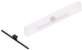 Pin header, 30 pole, pitch 2 mm, angled, black, SLY7SMD03630ZBSM