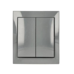 Simon Aquaclick Łącznik schodowy podwójny natynkowy z podświetleniem bez piktogramu, IP44, zaciski ciemnoszary ACW6/2L/X/18