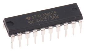 Przerzutnik, typu D, SN74HC573AN, THT, 8bit-Bit 20-pinowy, PDIP, wy: 3 stanowe, Texas Instruments