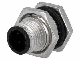 Złącze M12, męskie, PIN:4, gniazdo, proste, 250V M12A-04PMMP-SF8001