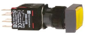 Przycisk komp. podśw. żółty prostokątny kryty O16 z sam. powr. 1NO+1NC 12,,24V XB6DW5B5B