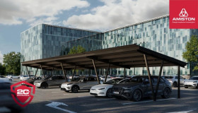 Carport VECTOR-MS (CPN2) – dla 2 aut, PV do 1998x1134 w srebrnej ramie, moc do 8,1 kWp