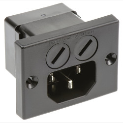 Złącze IEC IEC C14 Montaż na panelu Męski 10A Proste Schurter