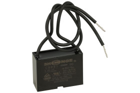 Kondensator; silnikowy (rozruchowy); CBB61 1.5uF/450V 10%; 1,5uF; 450V AC; 14x28x37mm; z przewodami; Shenge; RoHS