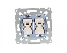 Simon 54 Łącznik schodowy podwójny z podświetleniem mechanizm 10AX 250V, szybkozłącza, SW6/2XLM