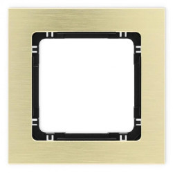 DECO Ramka uniwersalna pojedyncza - aluminium szczotkowane (ramka: kolor mosiężny spód: czarny) 8-12-DRA-1