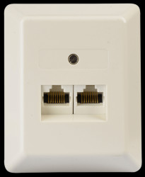 1-622.42.5.01 Parallel Western-Uni double socket, single-wired, surface-mounte