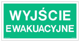ZNAK - AA001 Wyjście ewakuacyjne 60 x 30 cm TS - Płyta TD foto.