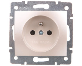 DOMO Gniazdo pojedyncze ochrona styków śrubowe 16A 250V perłowy biały 011250130 24971